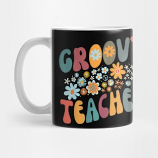 Groovy Teacher Retro Colorful Design Teacher Day Teaching Mug